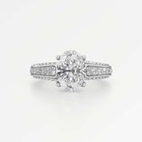Irene Diamond Engagement Ring 2 ct Oval Cut in 14K White Gold – view 2