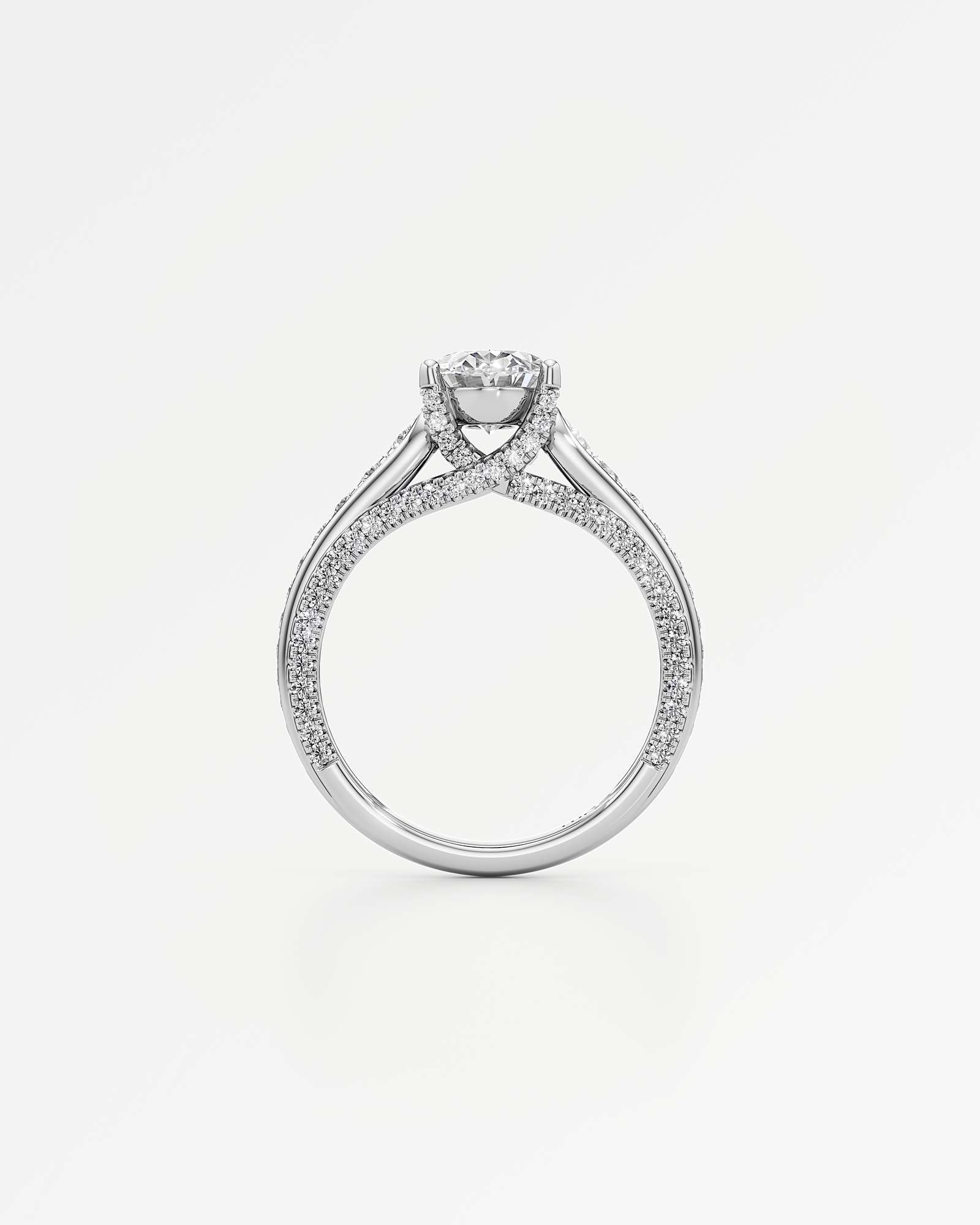 Irene Diamond Engagement Ring 2 ct Oval Cut in 14K White Gold – view 3