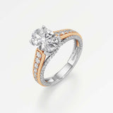 Irene Diamond Engagement Ring 1.50 ct Oval Cut in 14K White & Rose Gold – view 1