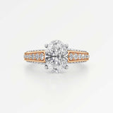 Irene Diamond Engagement Ring 1.50 ct Oval Cut in 14K White & Rose Gold – view 2