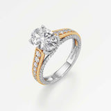 Irene Diamond Engagement Ring 1.50 ct Oval Cut in 18K White & Yellow Gold – view 1
