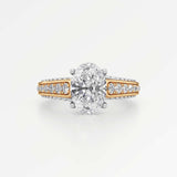 Irene Diamond Engagement Ring 1.50 ct Oval Cut in 18K White & Yellow Gold – view 2