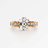 Irene Diamond Engagement Ring 1.50 ct Oval Cut in 14K Yellow Gold – view 2