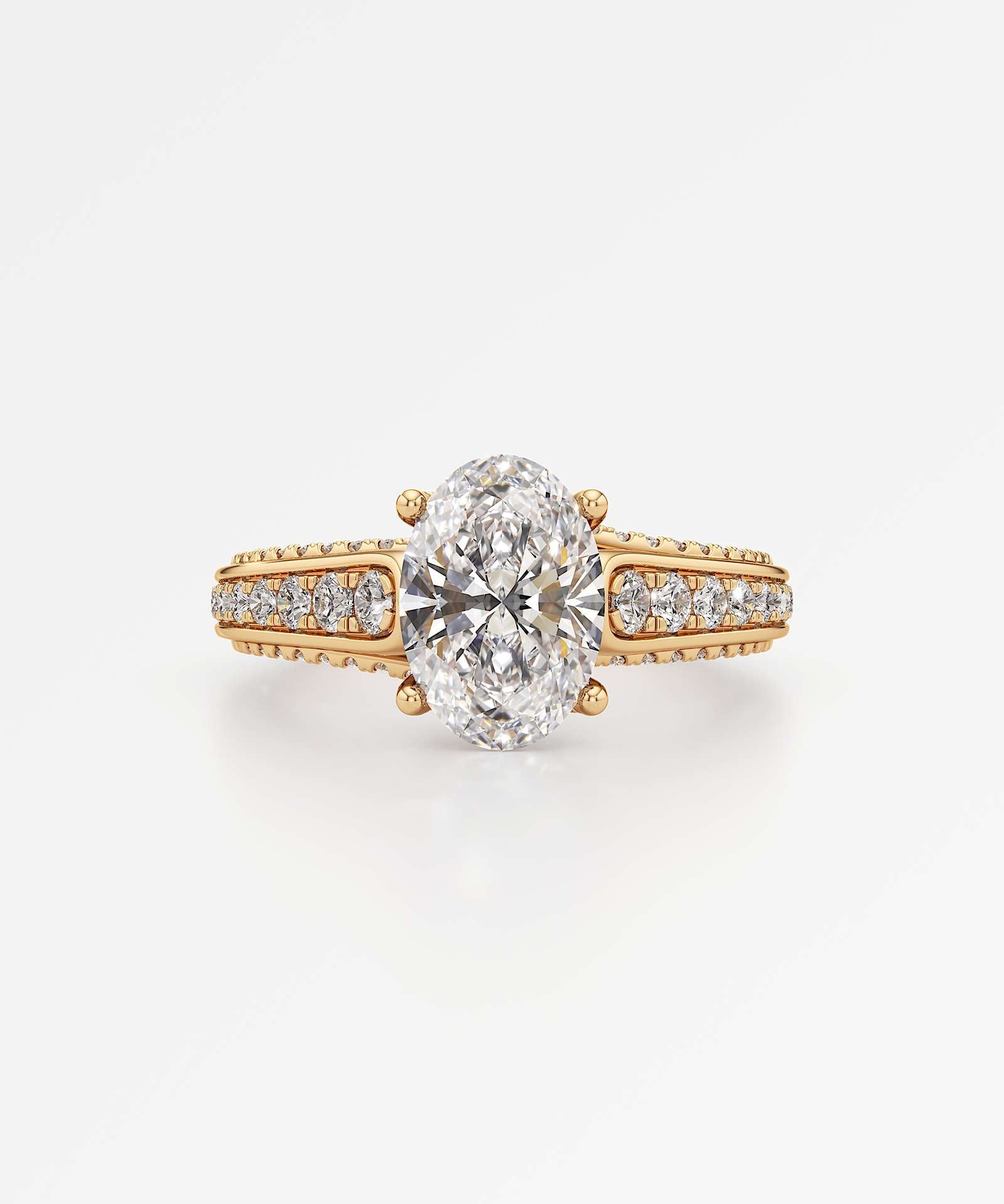 Irene Diamond Engagement Ring 1.50 ct Oval Cut in 14K Yellow Gold – view 2