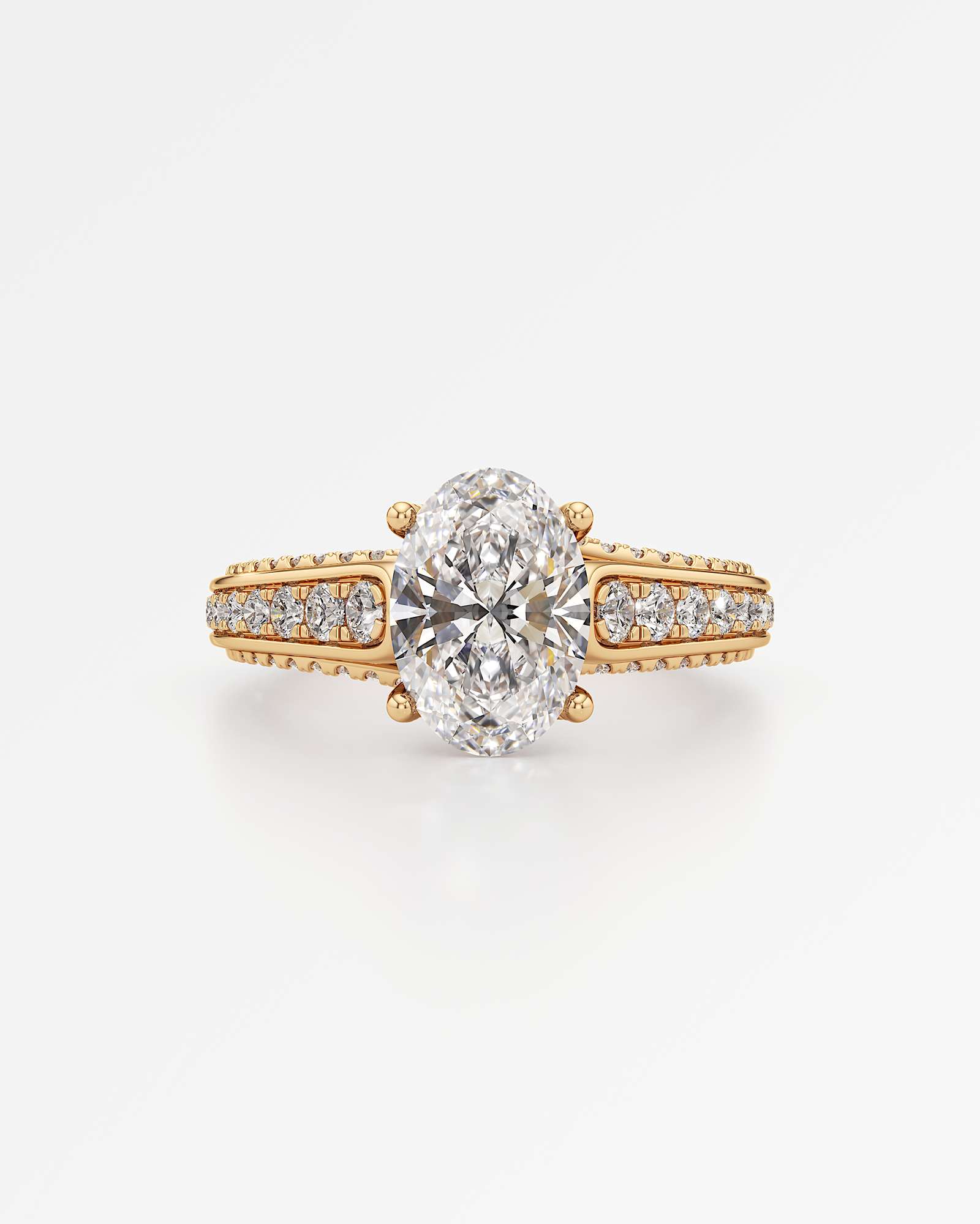 Irene Diamond Engagement Ring 1.50 ct Oval Cut in 14K Yellow Gold – view 2