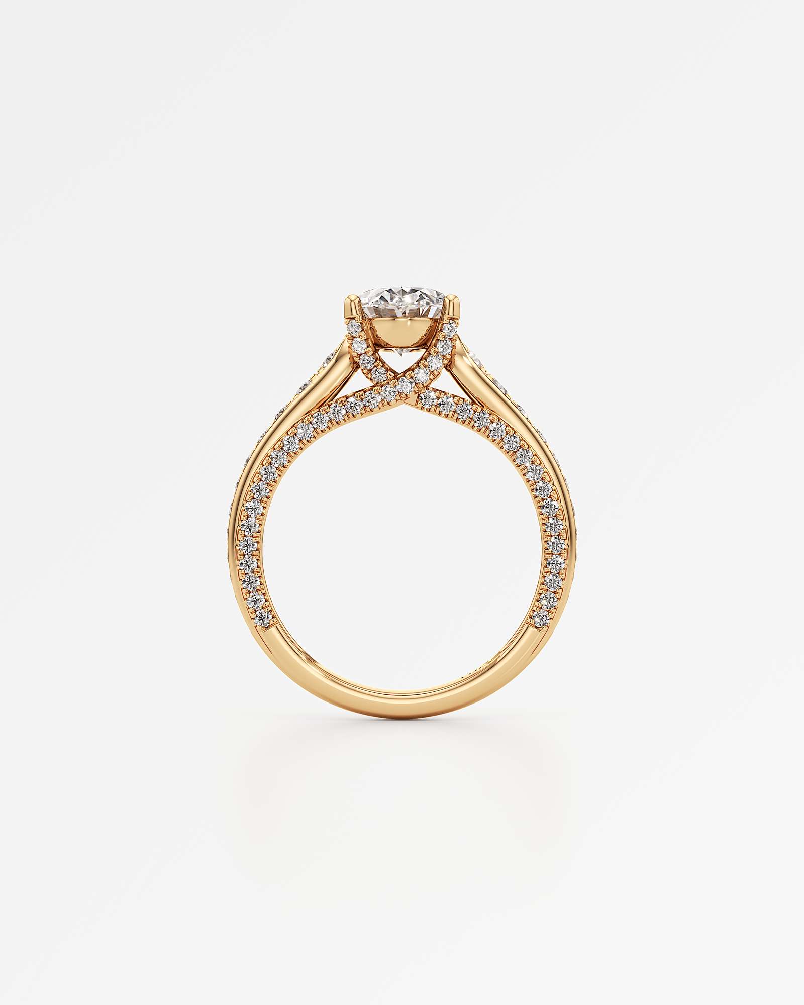 Irene Diamond Engagement Ring 1.50 ct Oval Cut in 14K Yellow Gold – view 3
