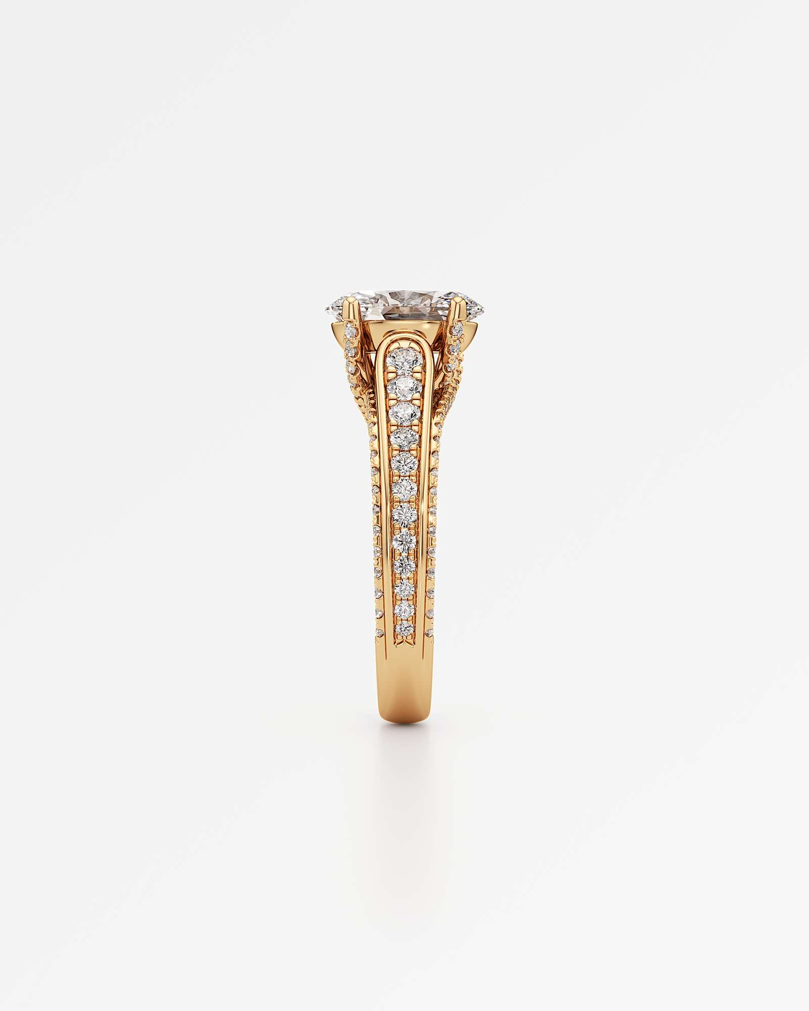 Irene Diamond Engagement Ring 1.50 ct Oval Cut in 14K Yellow Gold – view 4