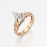 Irene Diamond Engagement Ring 1.50 ct Pear Cut in 14K Rose Gold – view 1