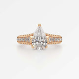 Irene Diamond Engagement Ring 1.50 ct Pear Cut in 18K Rose Gold – view 2