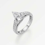 Irene Diamond Engagement Ring 2 ct Pear Cut in 14K White Gold – view 1
