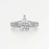 Irene Diamond Engagement Ring 2 ct Pear Cut in 18K White Gold – view 2