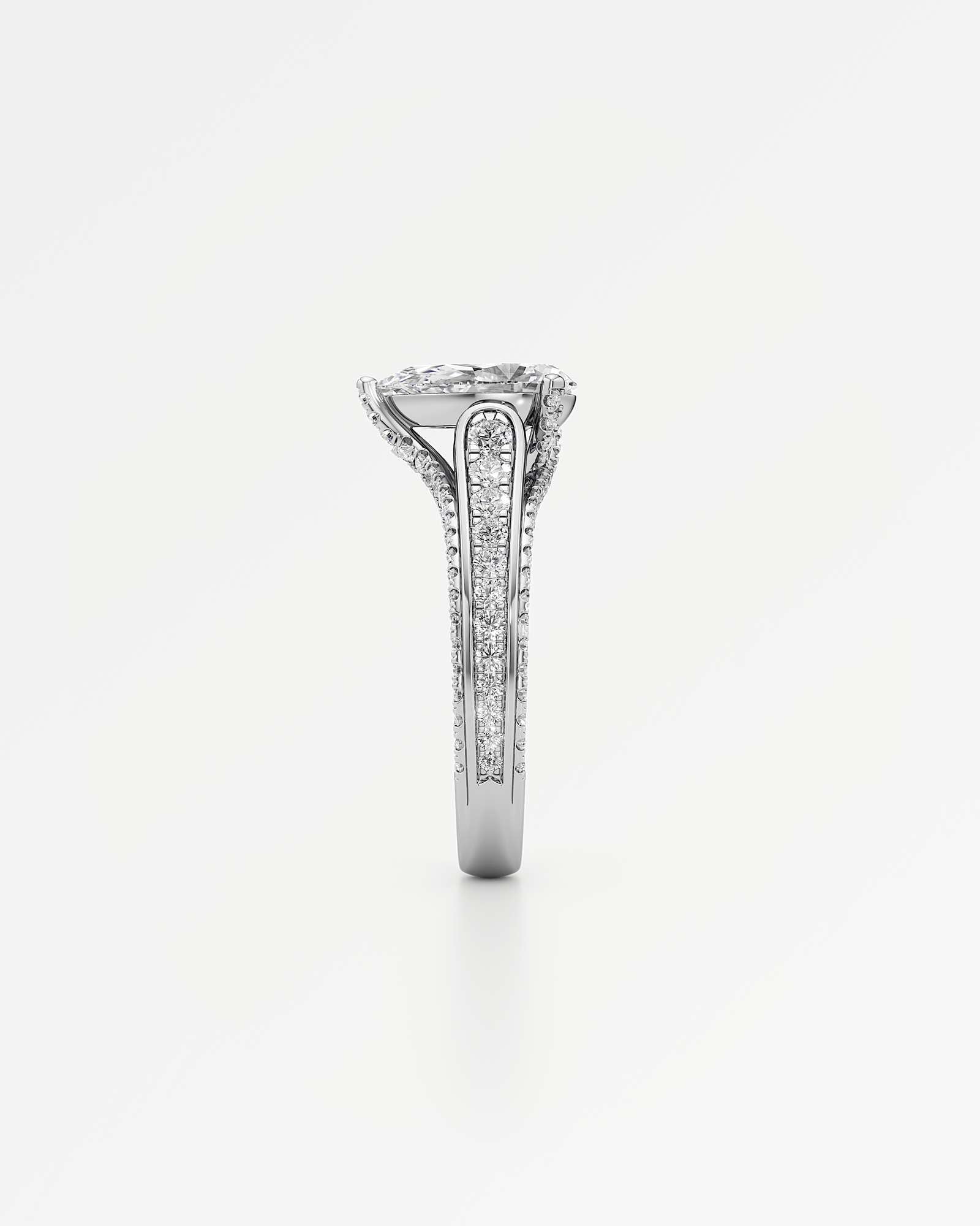 Irene Diamond Engagement Ring 2 ct Pear Cut in 18K White Gold – view 4
