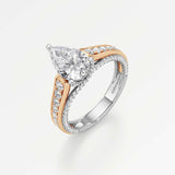 Irene Diamond Engagement Ring 2 ct Pear Cut in 14K White & Rose Gold – view 1