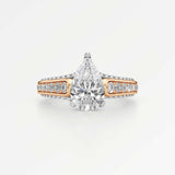 Irene Diamond Engagement Ring 1.50 ct Pear Cut in 14K White & Rose Gold – view 2