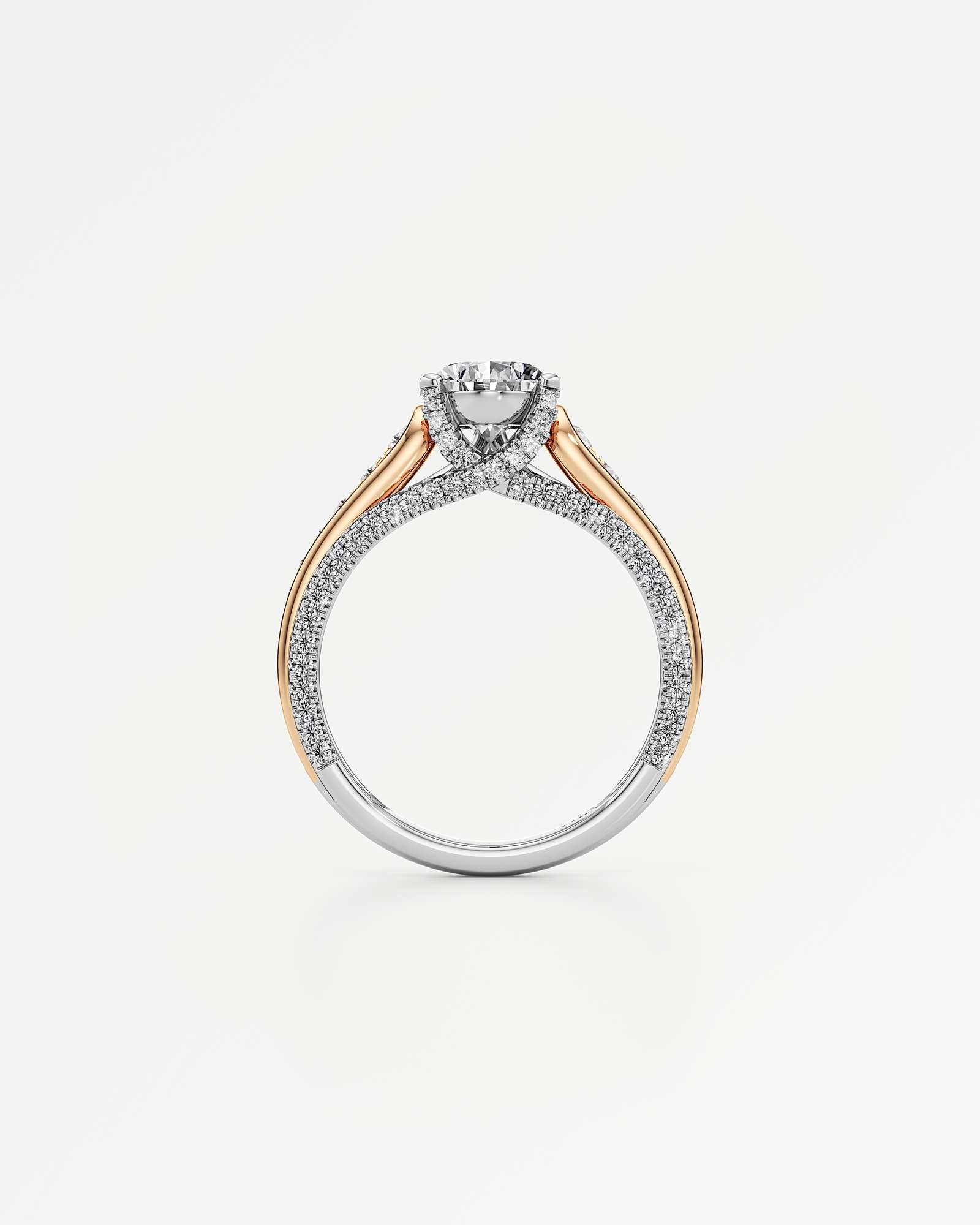 Irene Diamond Engagement Ring 2 ct Pear Cut in 14K White & Rose Gold – view 3