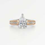 Irene Diamond Engagement Ring 1.50 ct Pear Cut in 14K White & Yellow Gold – view 2
