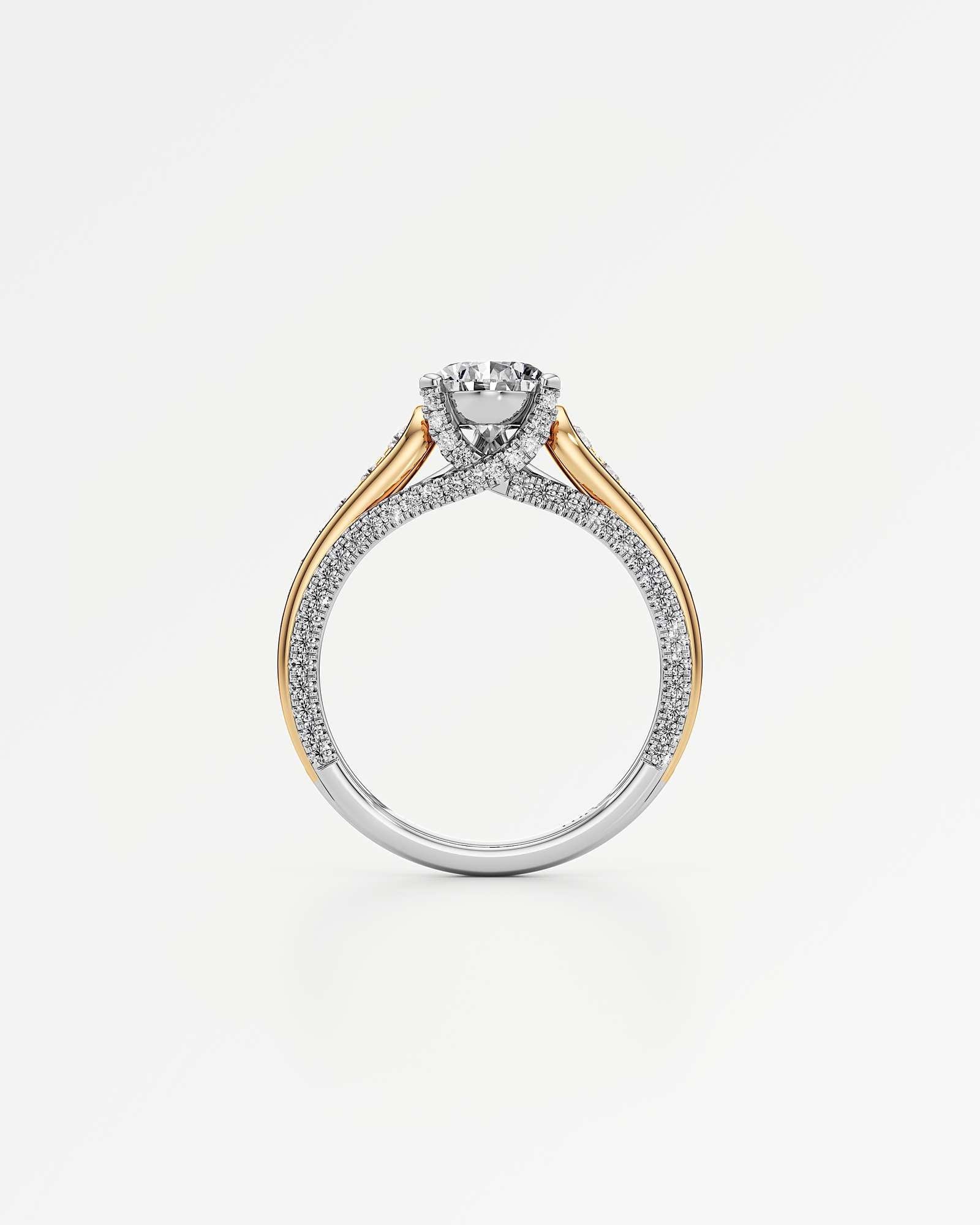 Irene Diamond Engagement Ring 1.50 ct Pear Cut in 18K White & Yellow Gold – view 3