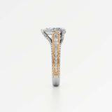 Irene Diamond Engagement Ring 1.50 ct Pear Cut in 14K White & Yellow Gold – view 4