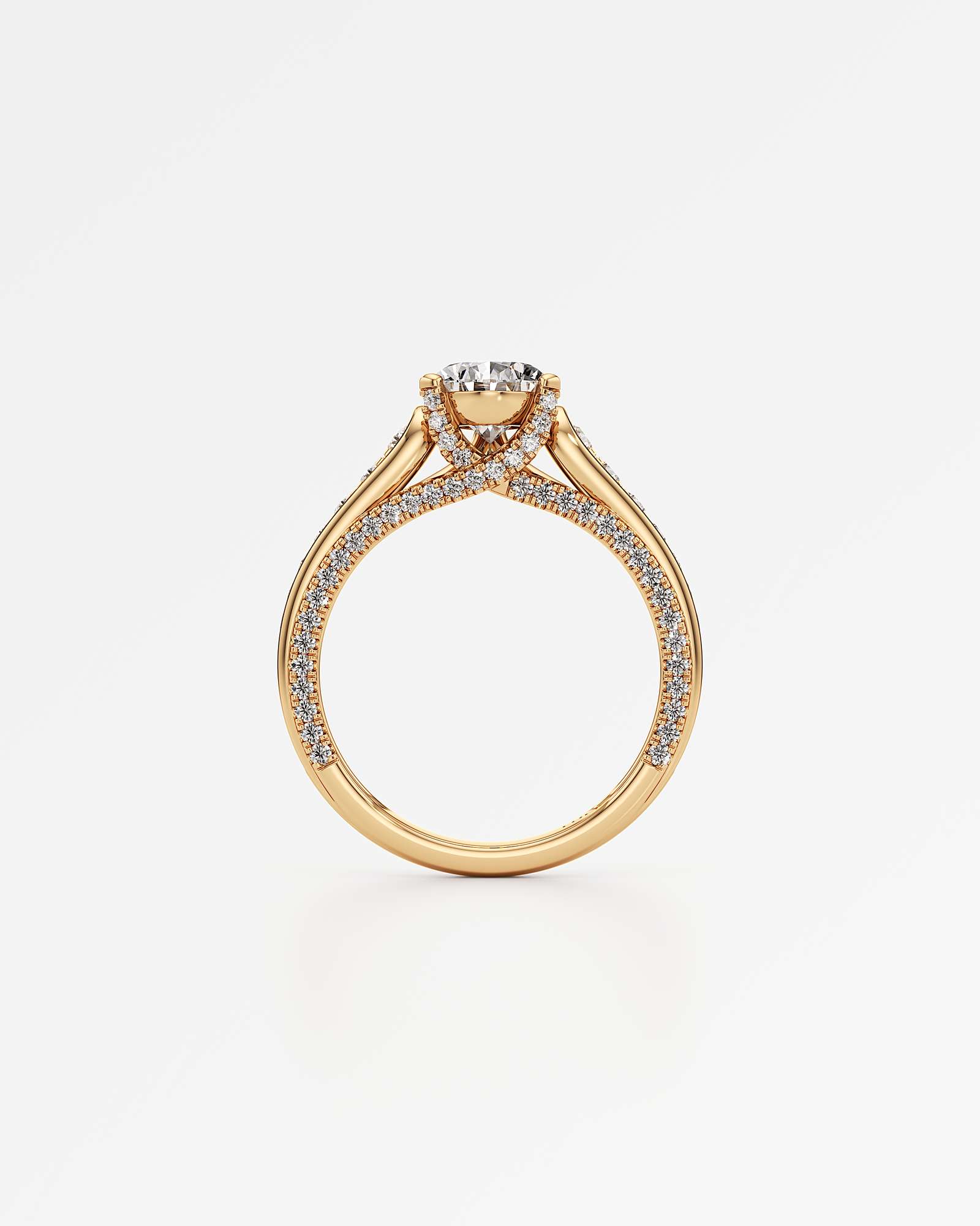 Irene Diamond Engagement Ring 2 ct Pear Cut in 14K Yellow Gold – view 3