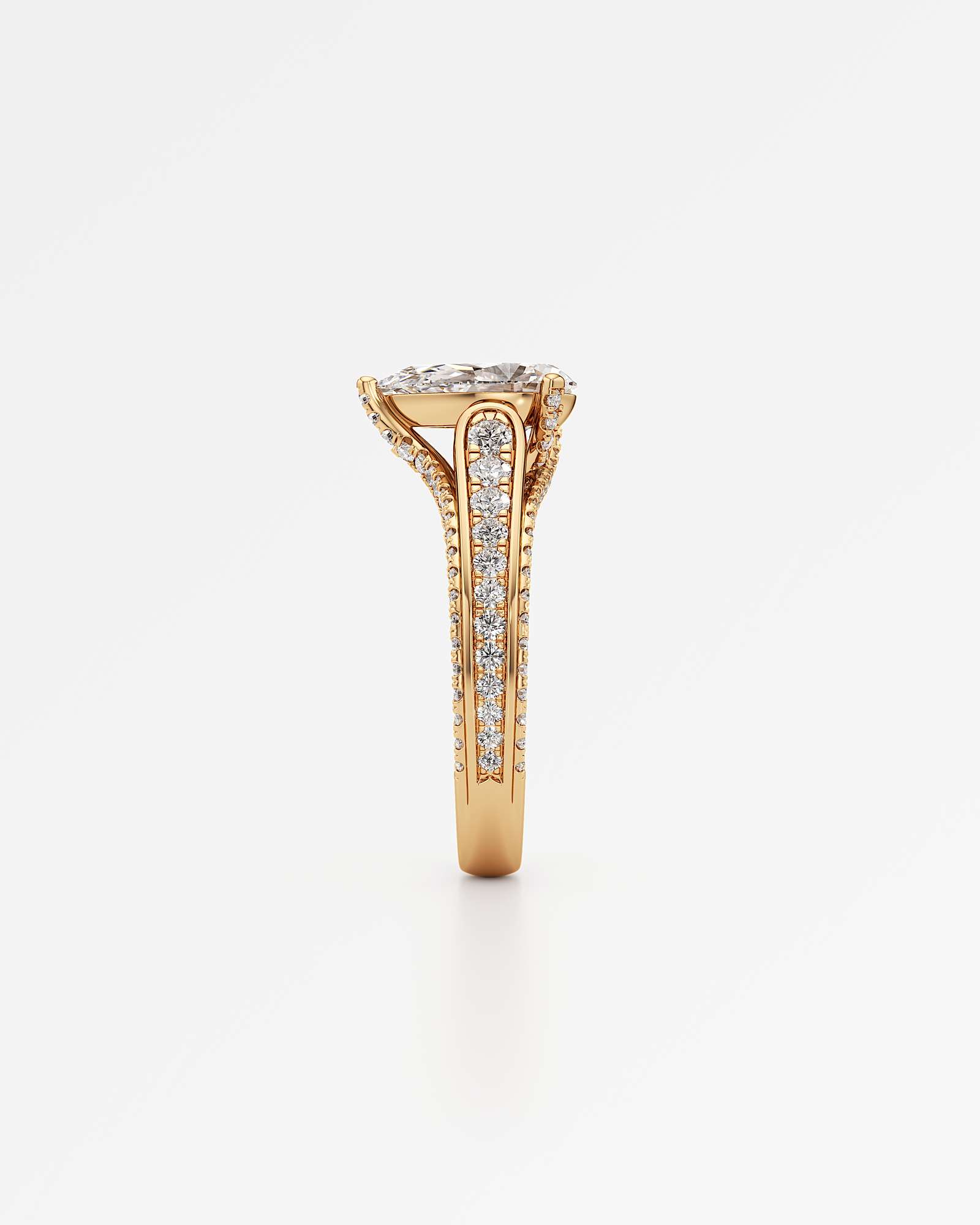Irene Diamond Engagement Ring 2 ct Pear Cut in 18K Yellow Gold – view 4