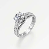Irene Diamond Engagement Ring 2 ct Round Cut in 18K White Gold – view 1