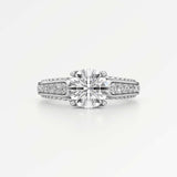 Irene Diamond Engagement Ring 2 ct Round Cut in 18K White Gold – view 2