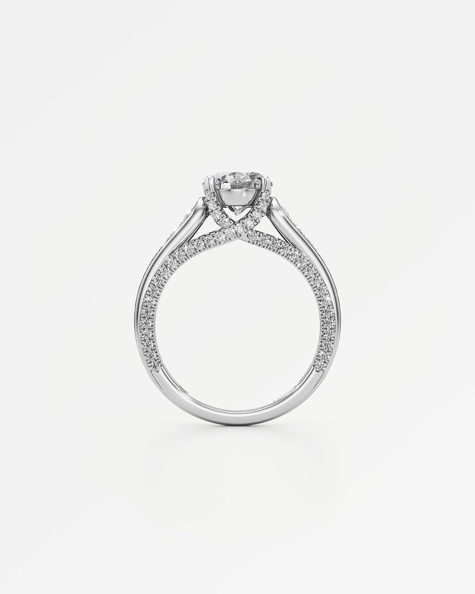 Irene Diamond Engagement Ring 1.50 ct Round Cut in 18K White Gold – view 3