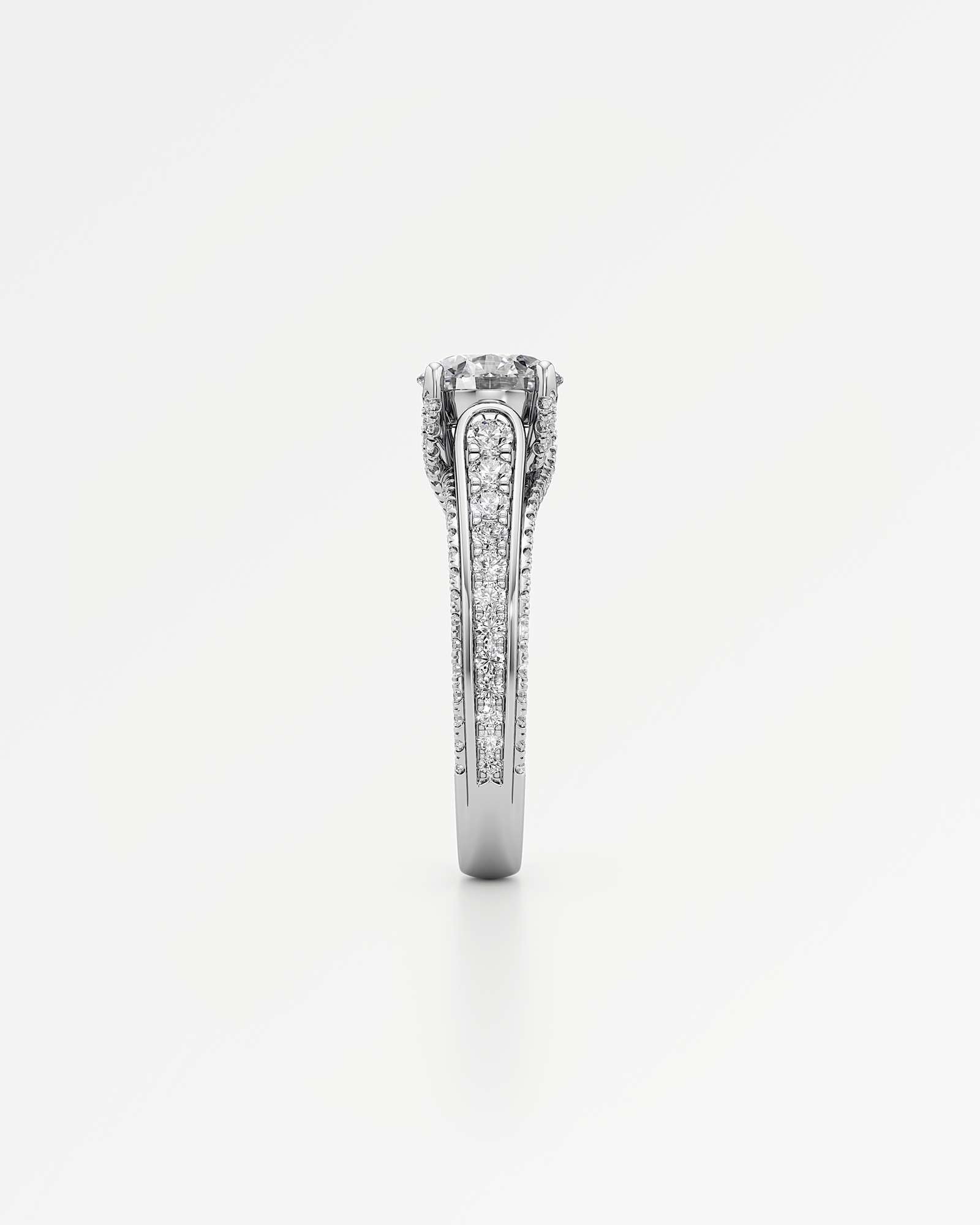 Irene Diamond Engagement Ring 2 ct Round Cut in 14K White Gold – view 4
