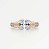 Irene Diamond Engagement Ring 1.50 ct Round Cut in 14K White & Rose Gold – view 2