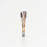 Irene Diamond Engagement Ring 2 ct Round Cut in 14K White & Rose Gold – view 4
