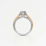 Irene Diamond Engagement Ring 1.50 ct Round Cut in 14K White & Yellow Gold – view 3