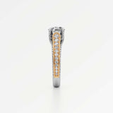 Irene Diamond Engagement Ring 1.50 ct Round Cut in 14K White & Yellow Gold – view 4