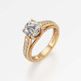 Irene Diamond Engagement Ring 2 ct Round Cut in 14K Yellow Gold – view 1
