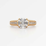 Irene Diamond Engagement Ring 2 ct Round Cut in 18K Yellow Gold – view 2