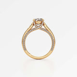 Irene Diamond Engagement Ring 2 ct Round Cut in 18K Yellow Gold – view 3