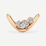 Elara Diamond Wave Ring – 2 ct Emerald Cut, 14K Rose Gold