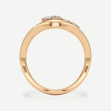 Elara Diamond Wave Ring 1.50 ct Oval Cut in 14K Rose Gold – view 3