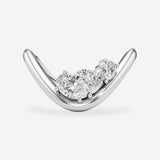 Elara Diamond Wave Ring – 2 ct Emerald Cut, 14K White Gold