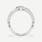 Elara Diamond Wave Ring – 2 ct Emerald Cut, 14K White Gold