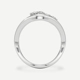 Elara Diamond Wave Ring 1.50 ct Oval Cut in 14K White Gold – view 3