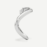 Elara Diamond Wave Ring 1.50 ct Oval Cut in 14K White Gold – view 4