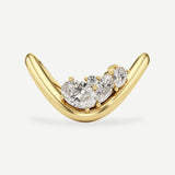 Elara Diamond Wave Ring – 2 ct Emerald Cut, 18K Yellow Gold