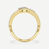 Elara Diamond Wave Ring – 2 ct Emerald Cut, 18K Yellow Gold