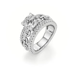 Catena Diamond Engagement Ring 1.50 ct Cushion Cut in 14K White Gold – view 1