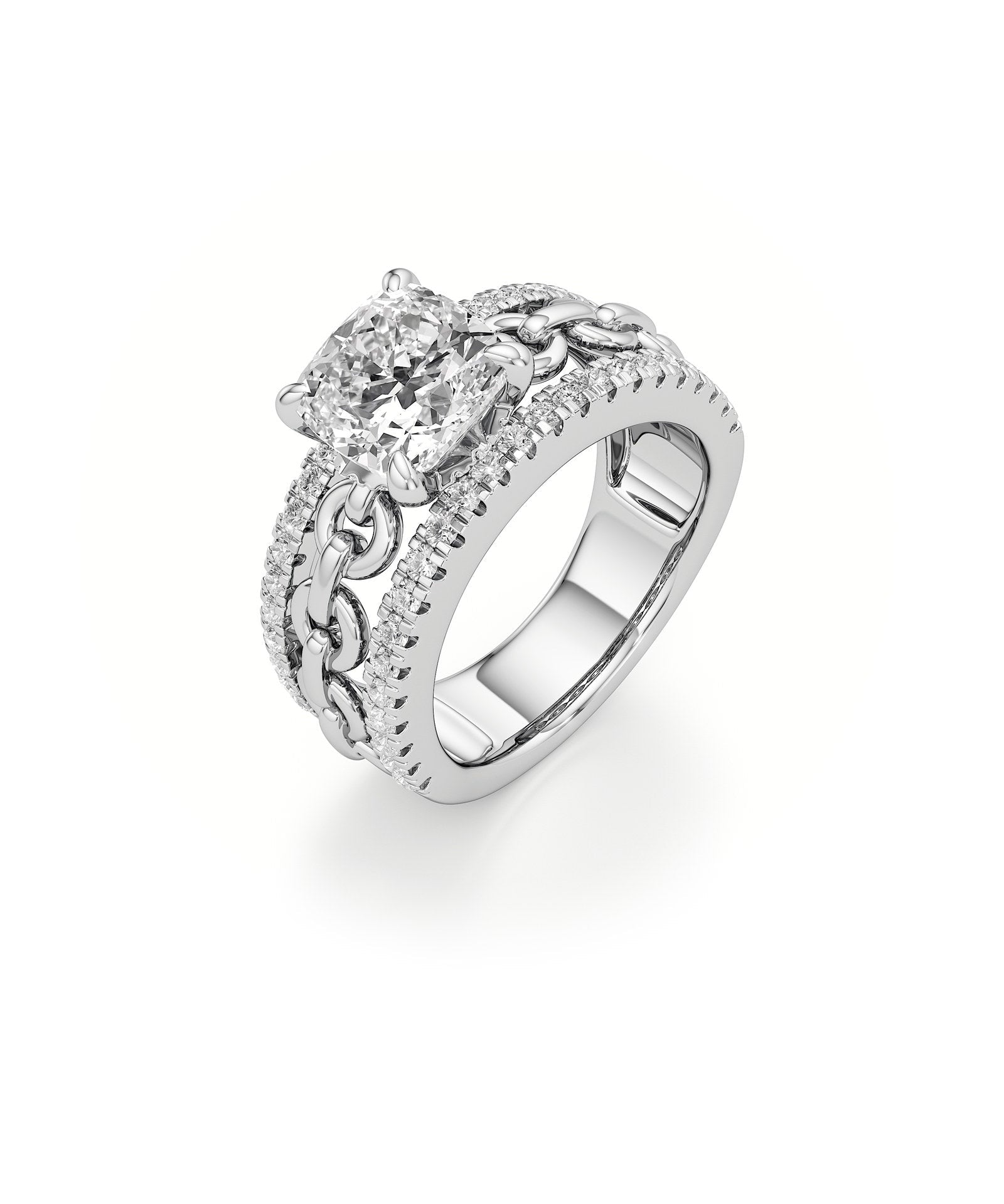 Catena Diamond Engagement Ring 1.50 ct Cushion Cut in 14K White Gold – view 1