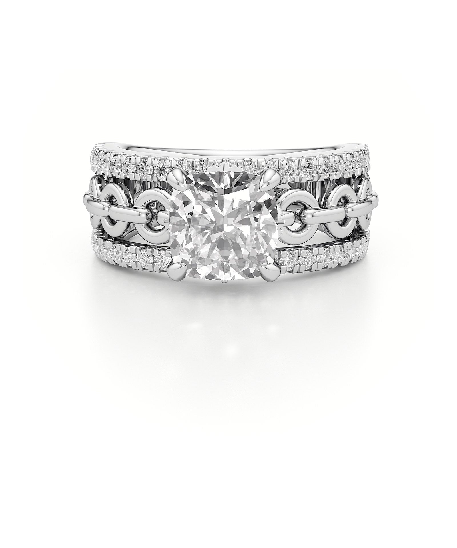 Catena Diamond Engagement Ring 1.50 ct Cushion Cut in 14K White Gold – view 2