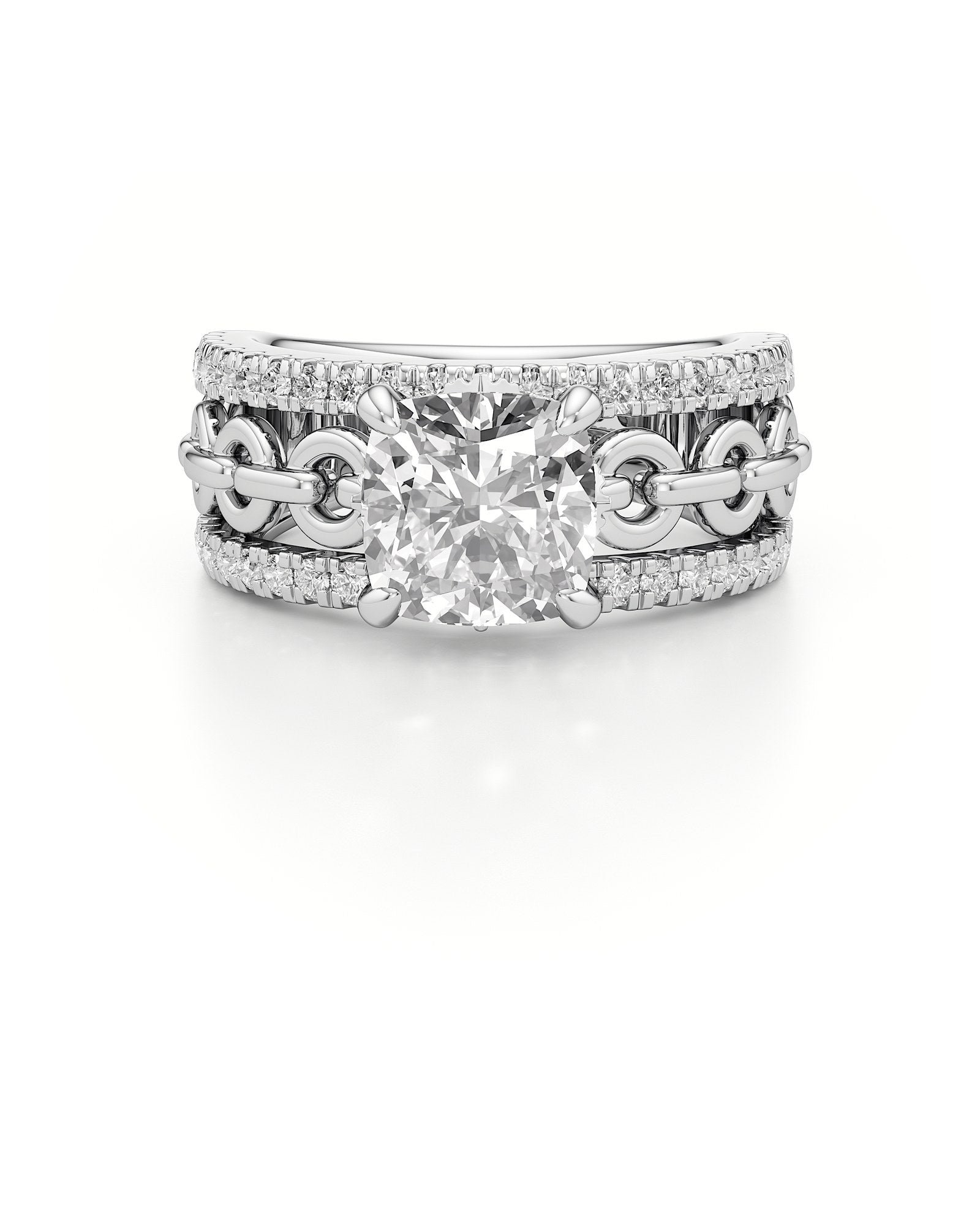 Catena Diamond Engagement Ring 1.50 ct Cushion Cut in 14K White Gold – view 2