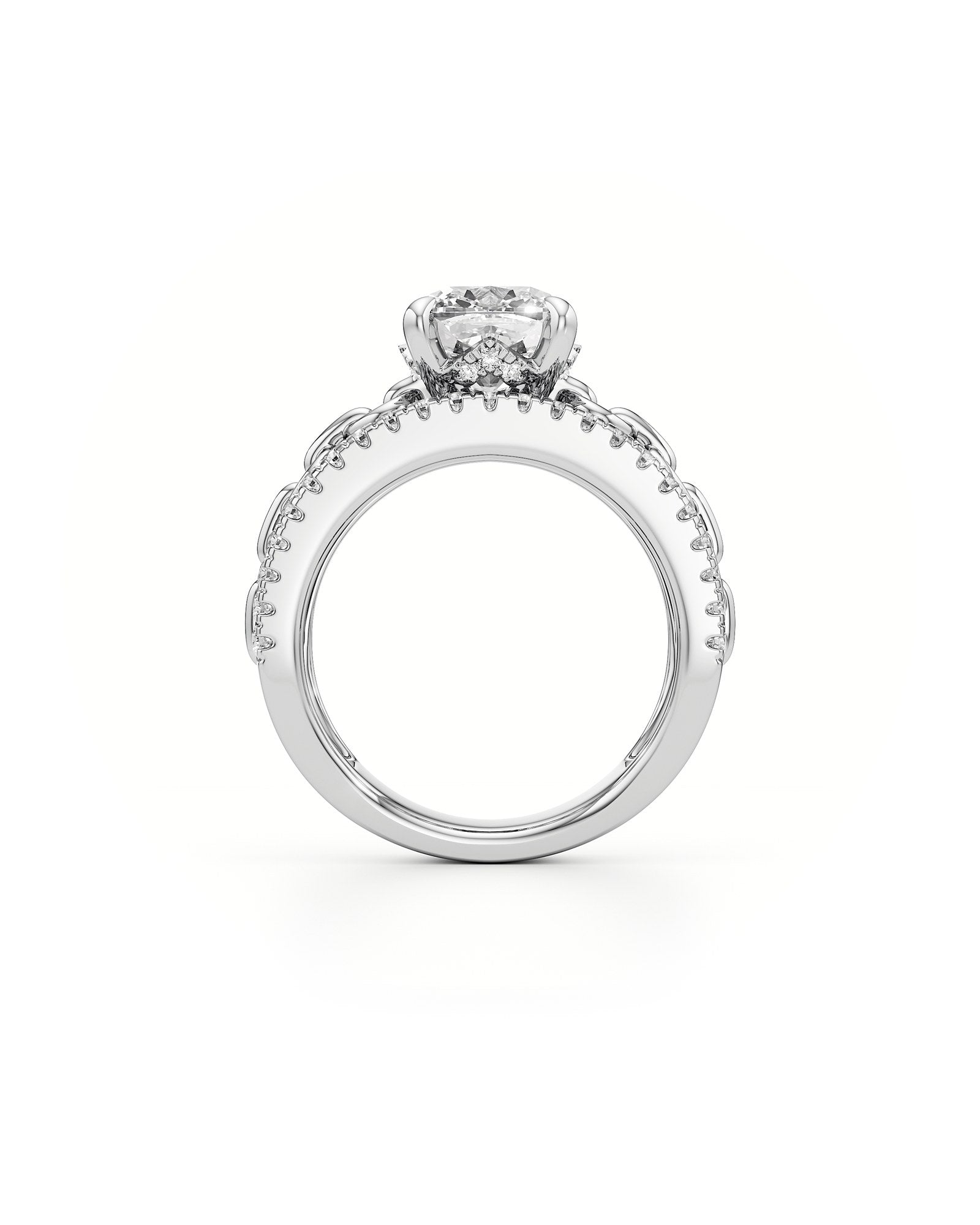 Catena Diamond Engagement Ring 1.50 ct Cushion Cut in 14K White Gold – view 3