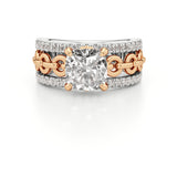 Catena Diamond Engagement Ring 1.50 ct Cushion Cut in 14K White & Rose Gold – view 2