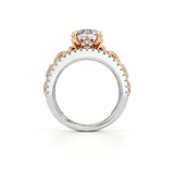 Catena Diamond Engagement Ring 1.50 ct Cushion Cut in 14K White & Rose Gold – view 3